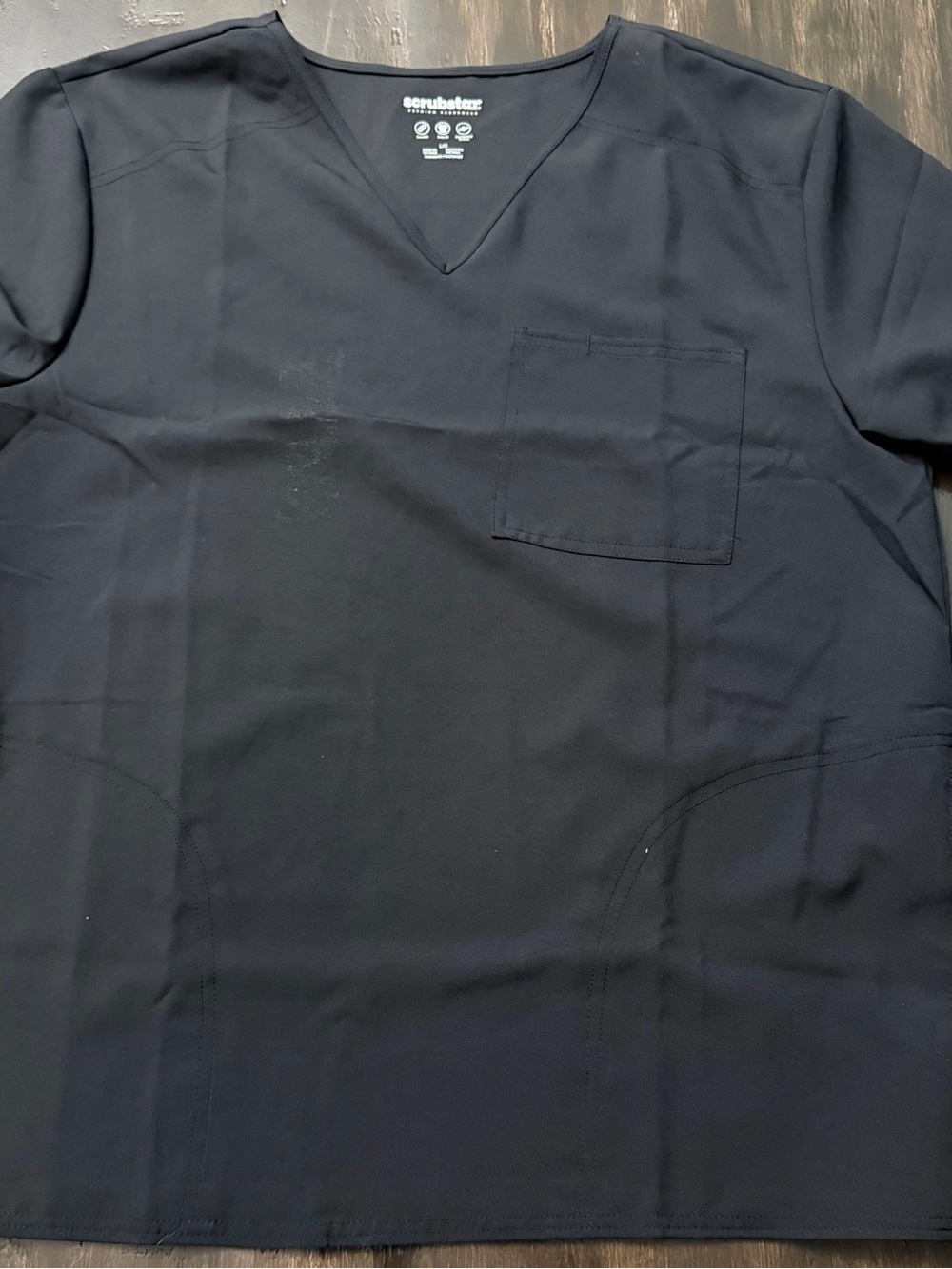 Scrubstar Men's Black V-Neck Work Scrub Top